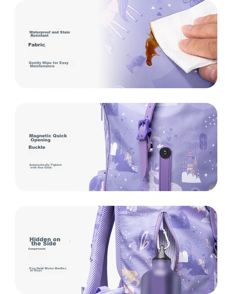 FRII OF NORWAY Norwegian Children's Spine-Protecting Lightweight Backpack for Primary School Students Grades 1-4 Large Capacity Gift for Girls 22L Purple 11