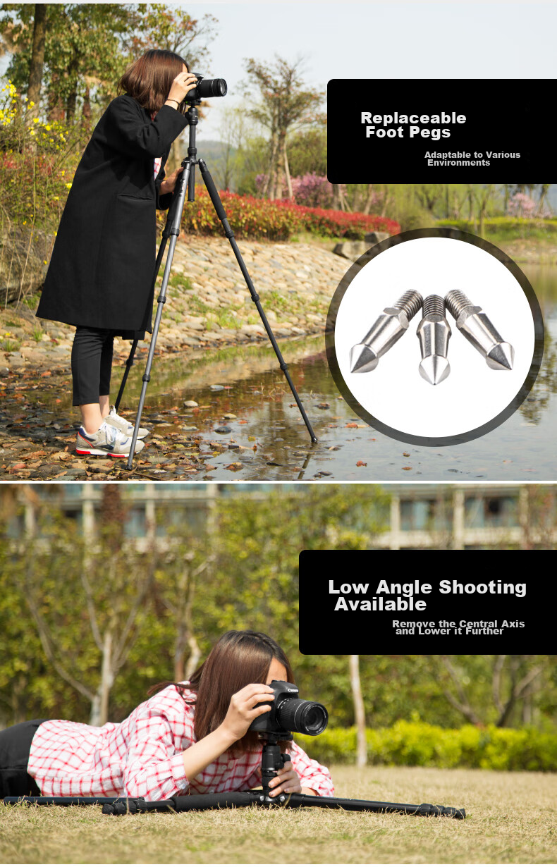 Weifeng WF-C6620A, Eight-Layer Carbon Fiber Tripod, Mirrorless And DSLR Camera Photography And Video Tripod, Portable Travel Tripod, Selfie Live Streaming Outdoor Floor Stand 17