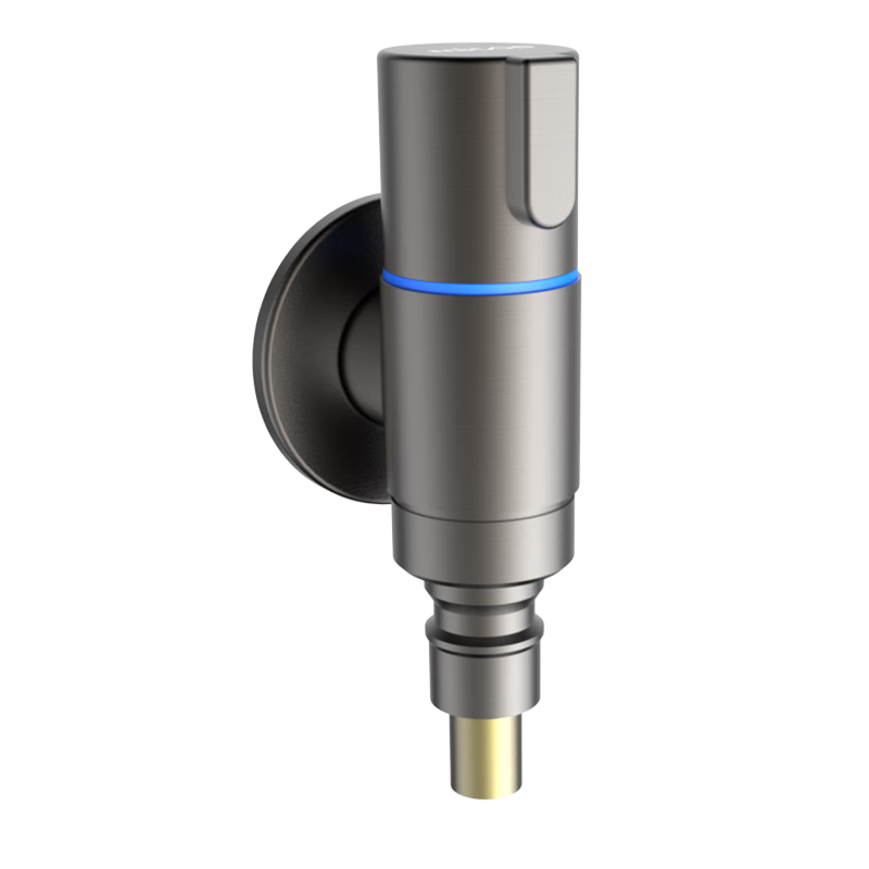 MICOE Washing Machine Faucet, 1/2 Inch Stainless Steel Angle Valve Spout, Automatic Shut-Off M-SZ04K (Gun Gray)