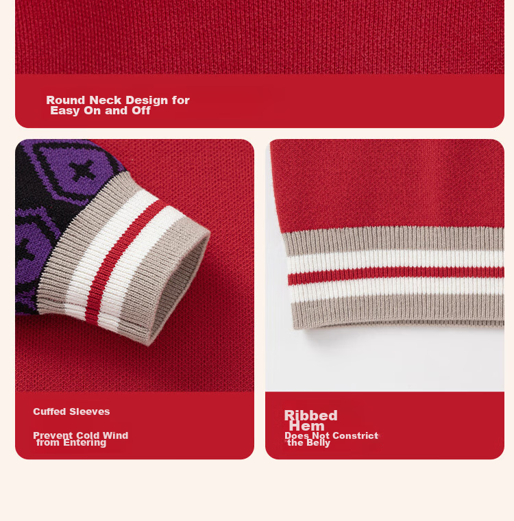 BALABALA Boys' Sweater, Children's Knitwear, Spring And Winter Clothing, Chinese-Style Knitted Top, Pure Cotton Jacquard Trendy Desig 8