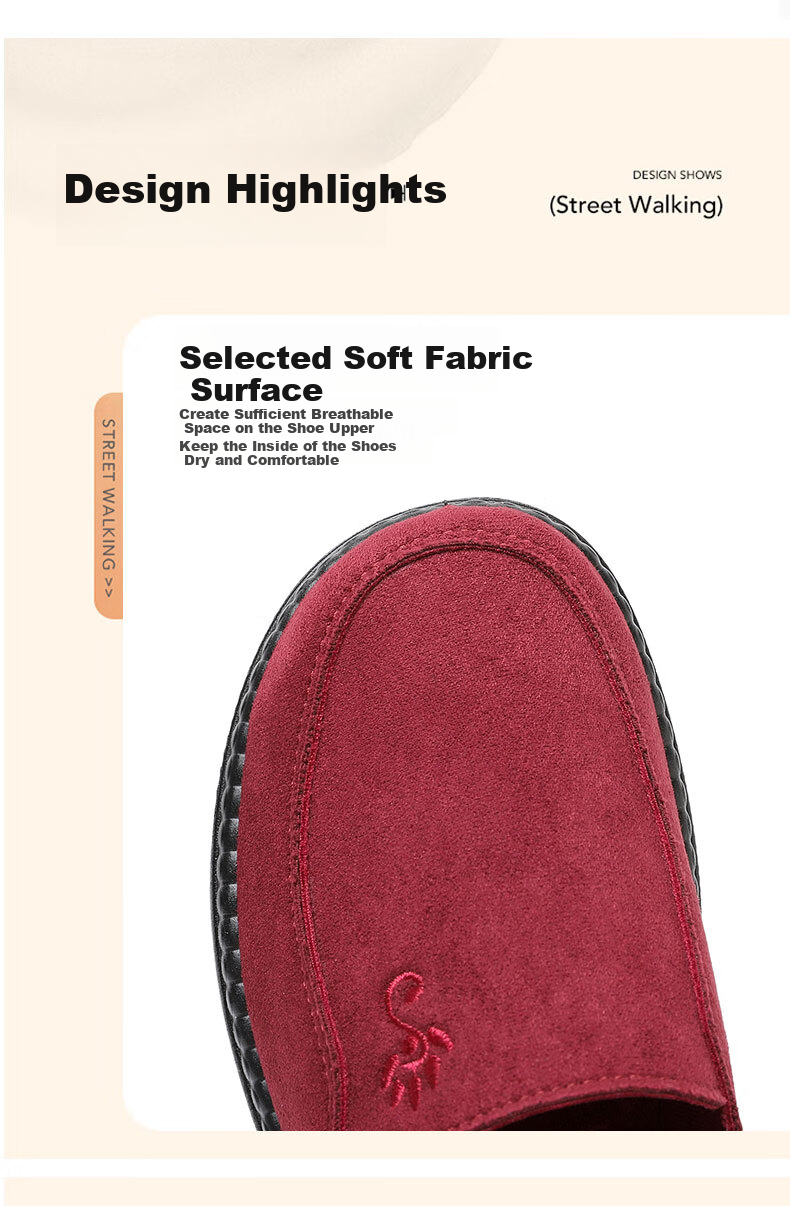 Ankang Old Beijing Cloth Shoes for Women, Spring And Autumn Soft-Soled Mom Shoes, Slip-On Flat Grandma Shoes, A9013, Black, Size 38 12