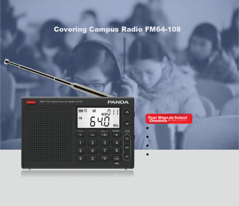 PANDA 6130 Full-Band Digital Stereo Radio, Stable Signal, English Listening Test Device for College Entrance Exams And CET-6/4, Elderly Gift (Black) 3