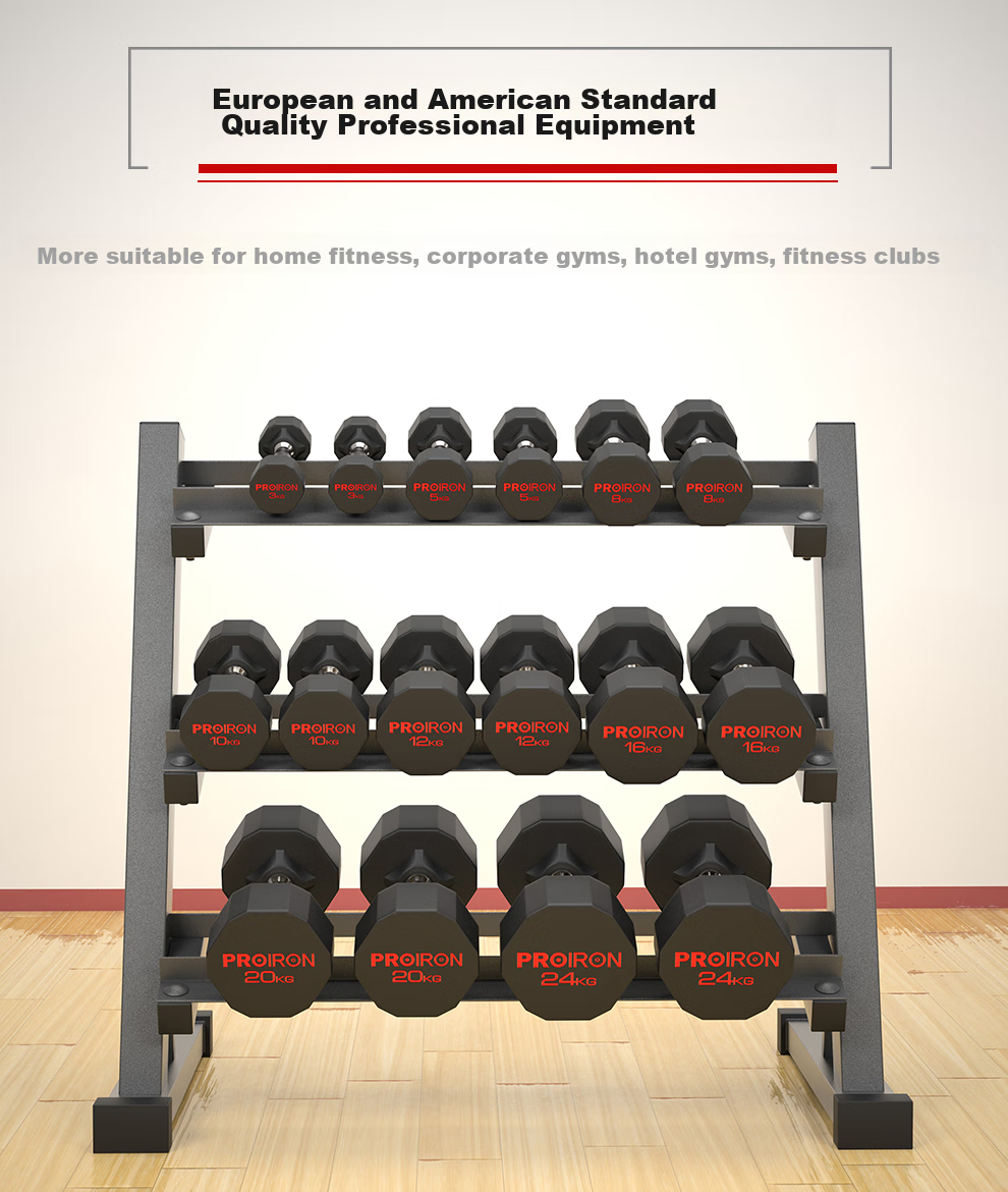PROIRON Puli'ai Rubber-Coated Dumbbells for Men, Home Fitness Twelve-Sided Eco-Friendly Dumbbell Set, 10KG*1 Pair 13