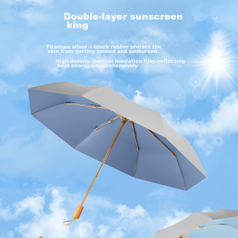 Tianwei Umbrella, Double-Layer Sun Umbrella, UV Protection, Portable for Women, Suitable for Both Sunny And Rainy Days, Foldable, Customizable