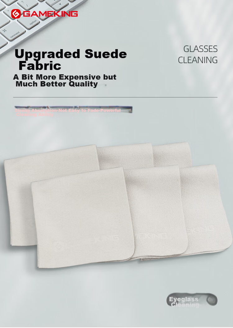 Gameking High-Quality Professional Cleaning Suede Eyeglass Cloth, Gentle on Lenses, for Phone And Camera Screens, 10-Pack 1