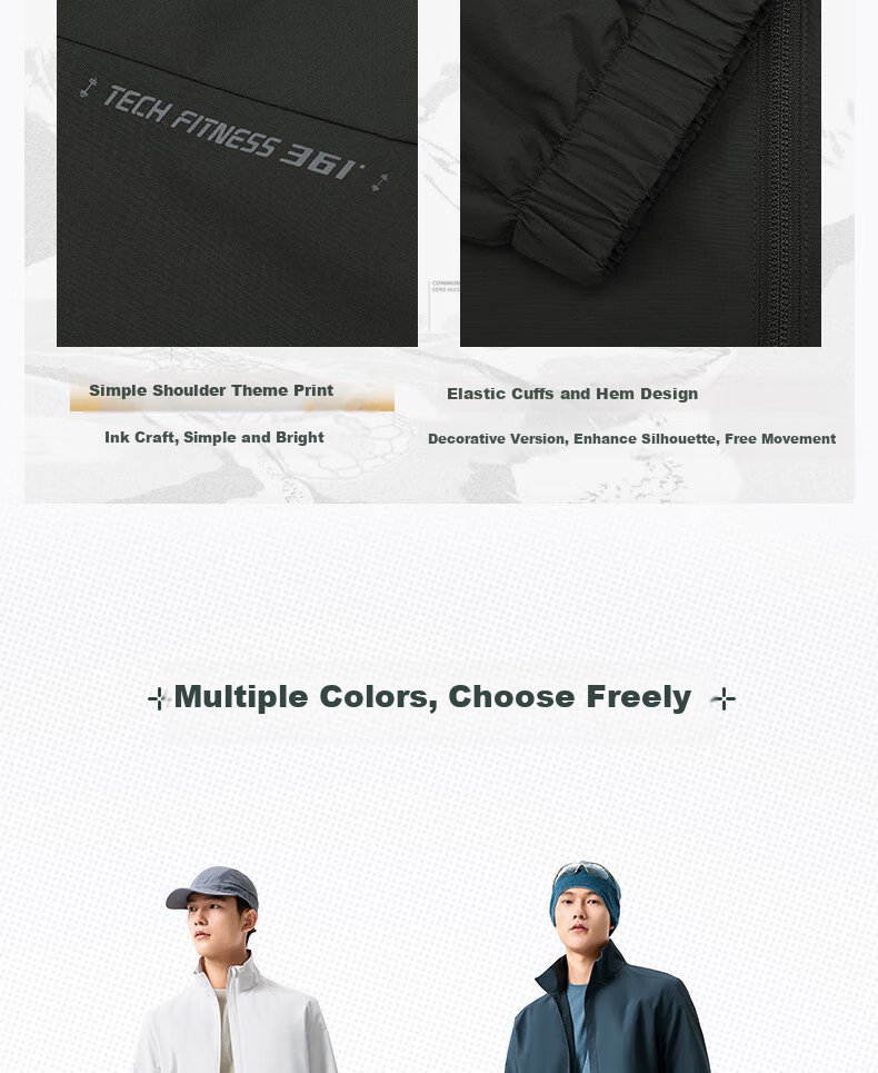 361° Men's Jacket, Spring And Summer, Water-Repellent, Stand-Collar, Sports Outdoor Jacket, Windbreaker for Men, 652534603-1 14