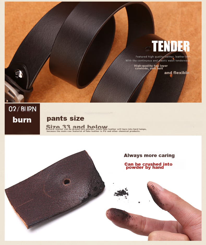 American Bison Men's Genuine Leather Belt Casual Vintage Cowhide Pin Buckle Waistband Birthday Gift for Boyfriend 10
