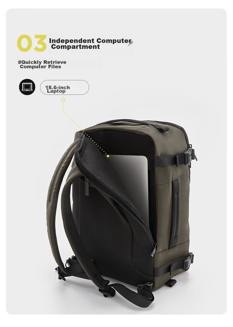 90Fen Outdoor Backpack, Large Capacity Travel Bag for Men And Women, Sports Backpack with Hand-Held And Crossbody Options, Black 6