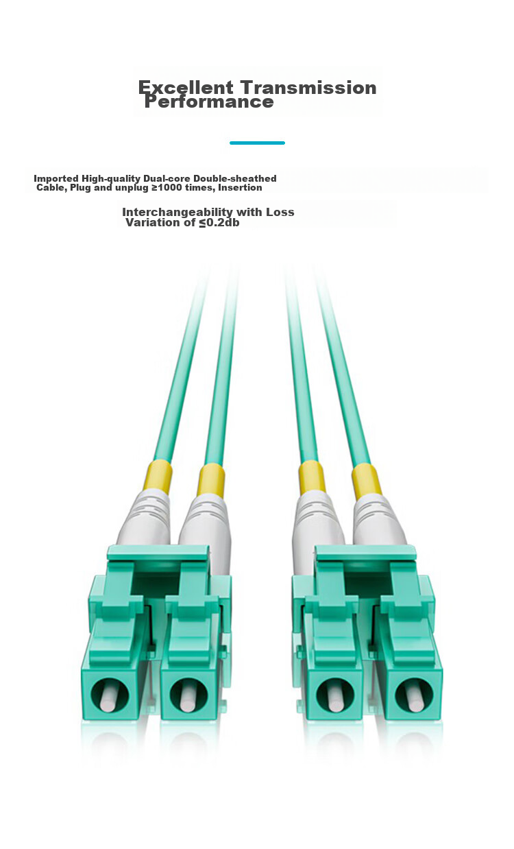 HAILE Fiber Optic Patch Cable, 10 Gigabit Multi-Mode LC-LC OM4 Pigtail, Low Smoke Zero Halogen LSZH Low Loss A-Grade Fiber Core, Data Center Optical Cable, 2 Meters, HJ-2LC 7
