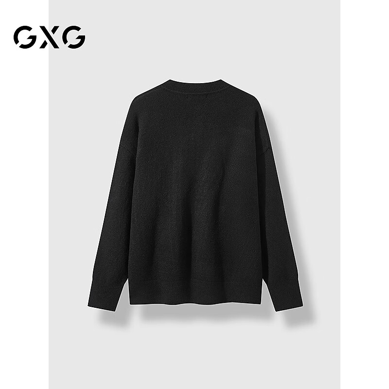 GXG Men's Black Crew Neck Knit Sweater Winter 2024 New Black 165/S