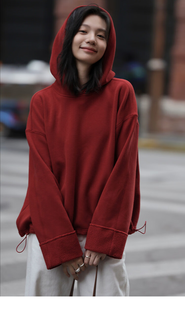 Dme [Retro Hoodie] Autumn And Winter Quality Online Hooded Long-Sleeve Fleece-Lined Sweatshirt, Women's Jacket 7
