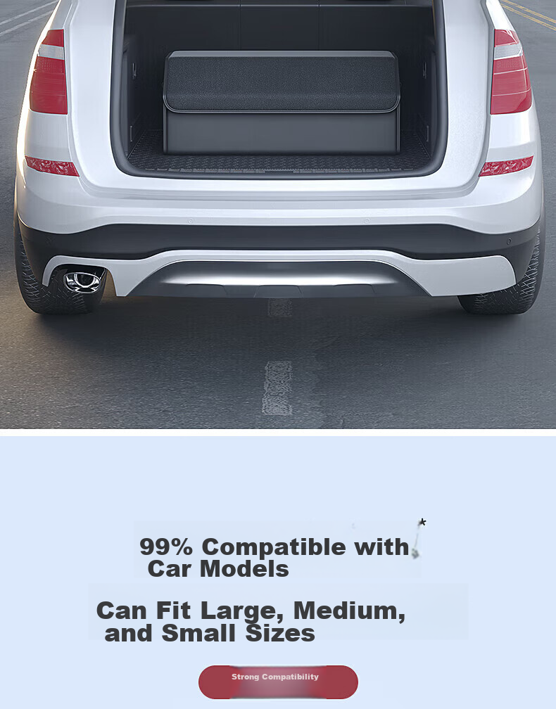 Huashi Car Trunk Storage Box, Multifunctional Folding Organizer, Car Storage Solution, Large Capacity Miscellaneous Box, Small Size 13