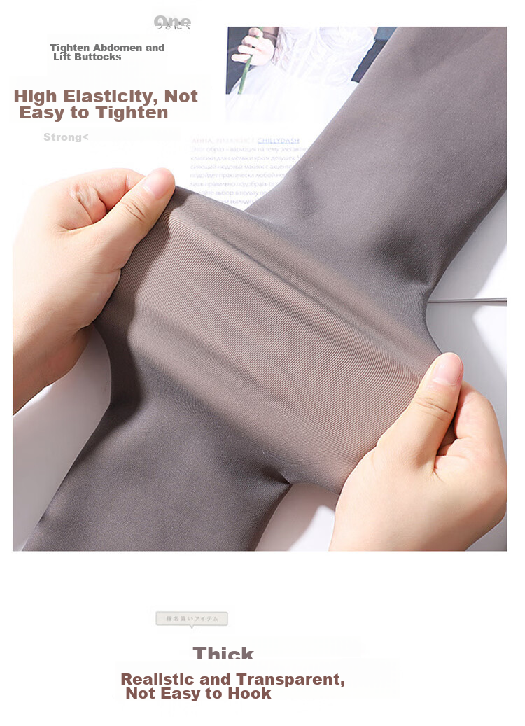 LangSha Women's Leggings for Outer Wear, Fake Sheer Integrated Pants, Skin-Translucent Medium-Thick Flight Attendant Gray Spring And Summer Stockings, Gray Sheer Pantyhose 8