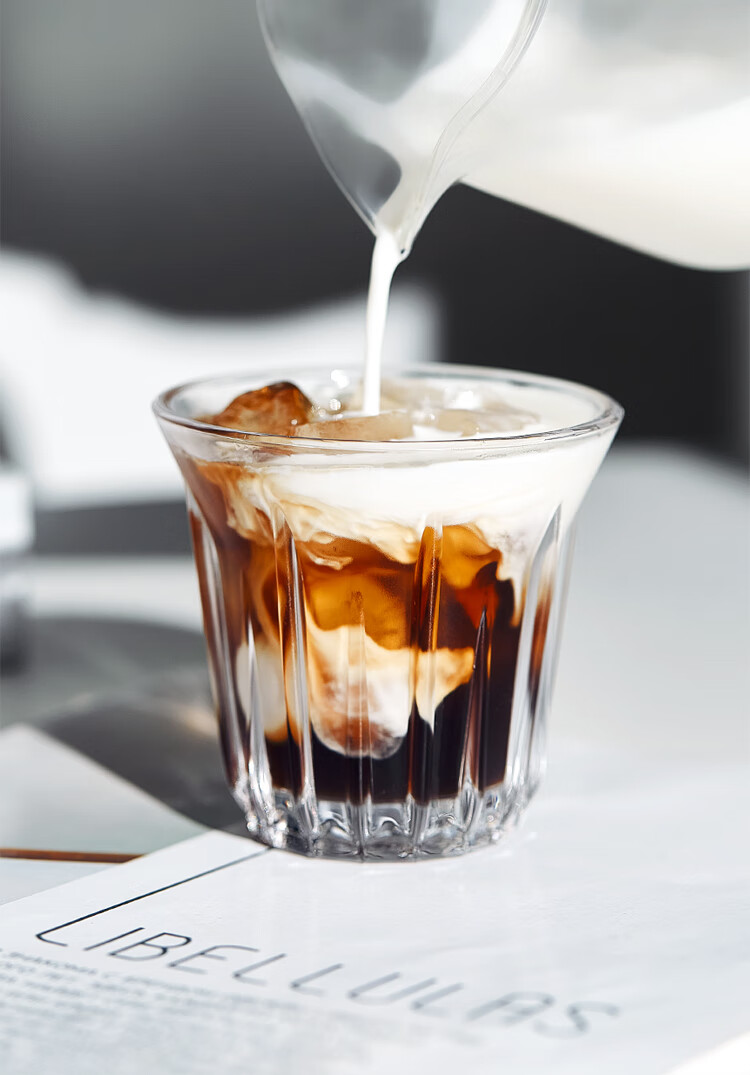Bincoo Hand Brewed Coffee Glass Vintage Dirty Coffee Cup Australian White Cup Espresso Cup - Transparent 200ml 3