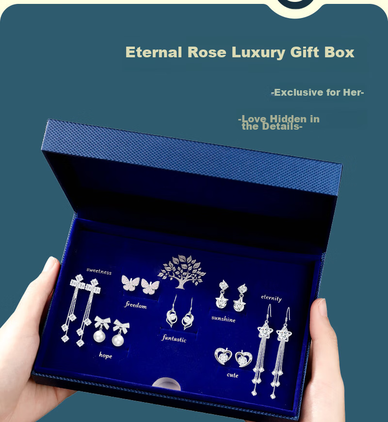 MANHE S925 Silver Weekly Stud Earrings Gift Box for Women, New 2026 Style Birthday Gift for Wife, Girlfriend Or Female Friend 10