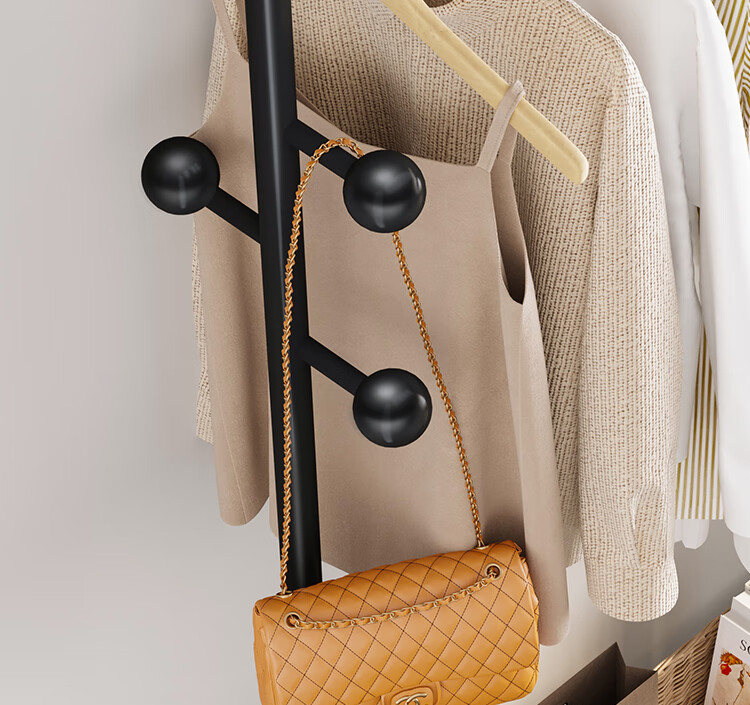 Yicainianhua Coat Rack, Floor-Standing Clothes And Hat Stand, Multifunctional Hanger, Bedroom Storage Rack, Clothes Drying Rack (Miqi) 2383 19