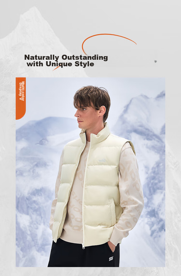HLA Lightweight Down Vest Men Urban Outdoor Sports Jacket New Year Edition 3