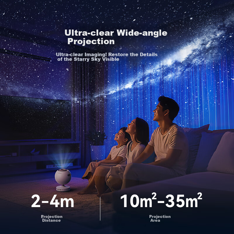 POCOCO Starry Sky Projector Night Light Bedroom Atmosphere Small Night Lamp Gift for Girlfriend Qixi Festival Starry White