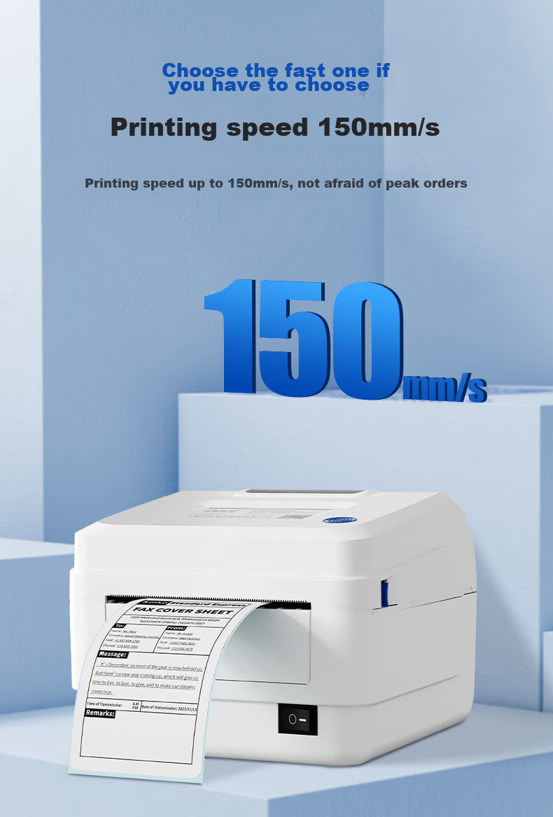 QIRUI QR-586B Express Delivery Printer Electronic Labeling Machine, 108mm Self-Adhesive Cross-Border Barcode Thermal Label Printer for Commercial Use 9