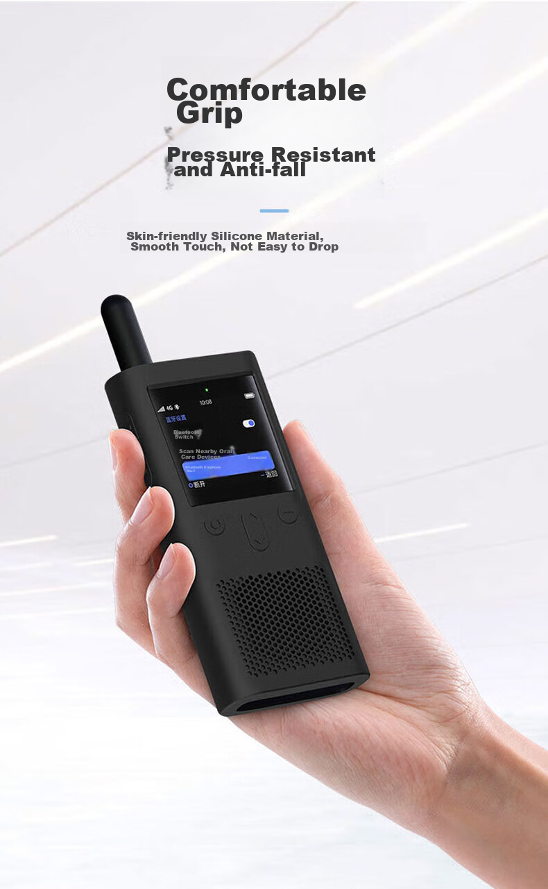 KMaxAI Protective Case for Xiaomi Walkie-Talkie 2S, Silicone Protective Cover, Anti-Fingerprint Frosted Case, Outdoor Protection Simple Solid Color Soft Shell, Black 3