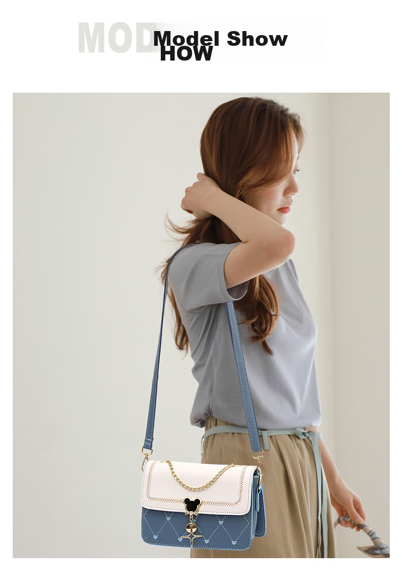 Aiqinghai Leather Handbag, Women's Crossbody Bag, Shoulder Bag, Small Square Bag, Brand Gift for Wife's Birthday, 520 Gift for Girlfriend 1