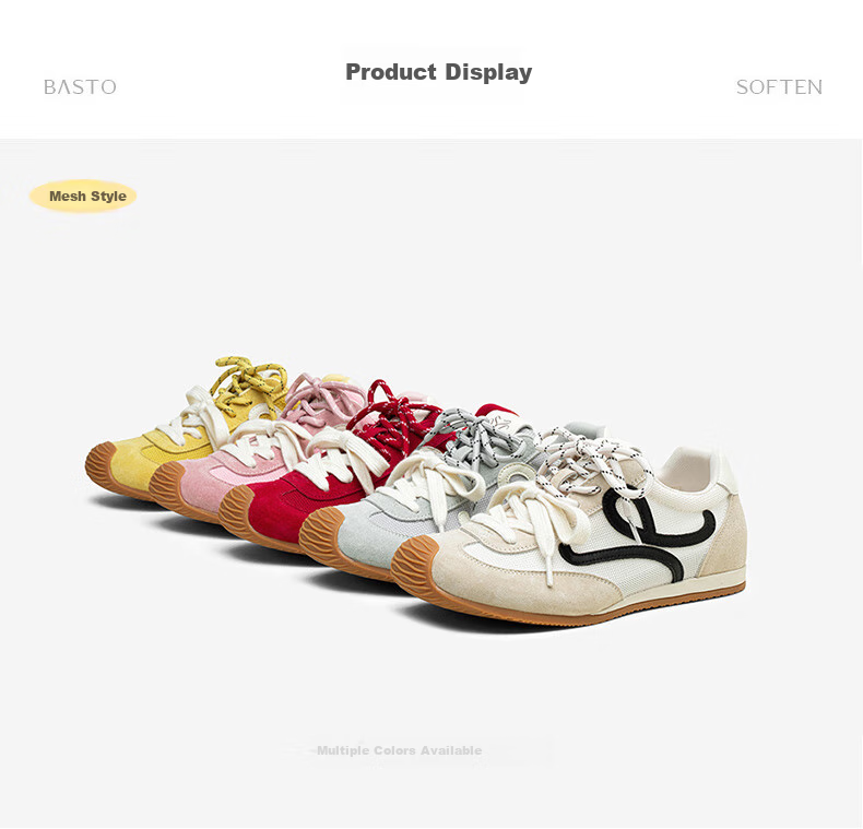 BASTO [Zhang Yuexi's Choice] Candy-Colored Height-Increasing Training Shoes, Slanted Casual Forrest Gump Shoes for Women, Yellow, Size 36 21