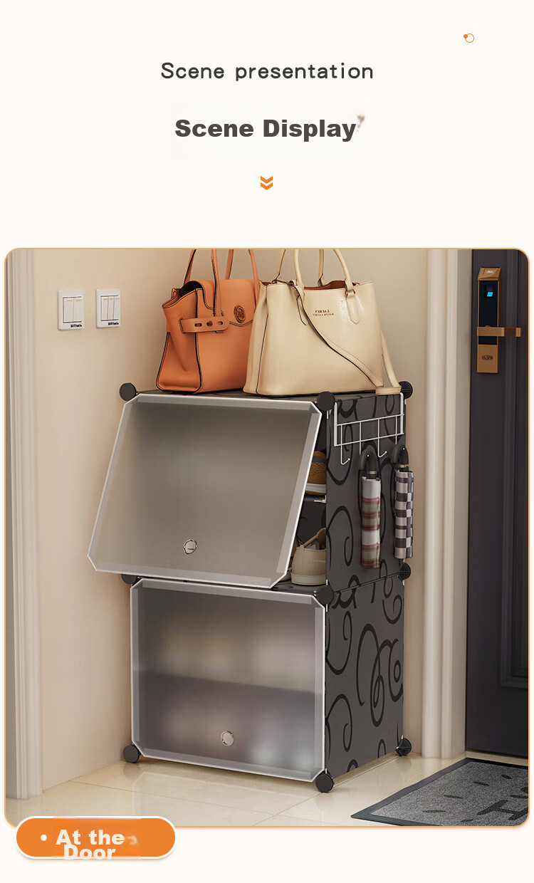 Anerya Simple Shoe Cabinet Entryway Shoe Rack Multi-Layer Dustproof Hallway Plastic Storage Resin Assembly One Column Four Layers 8