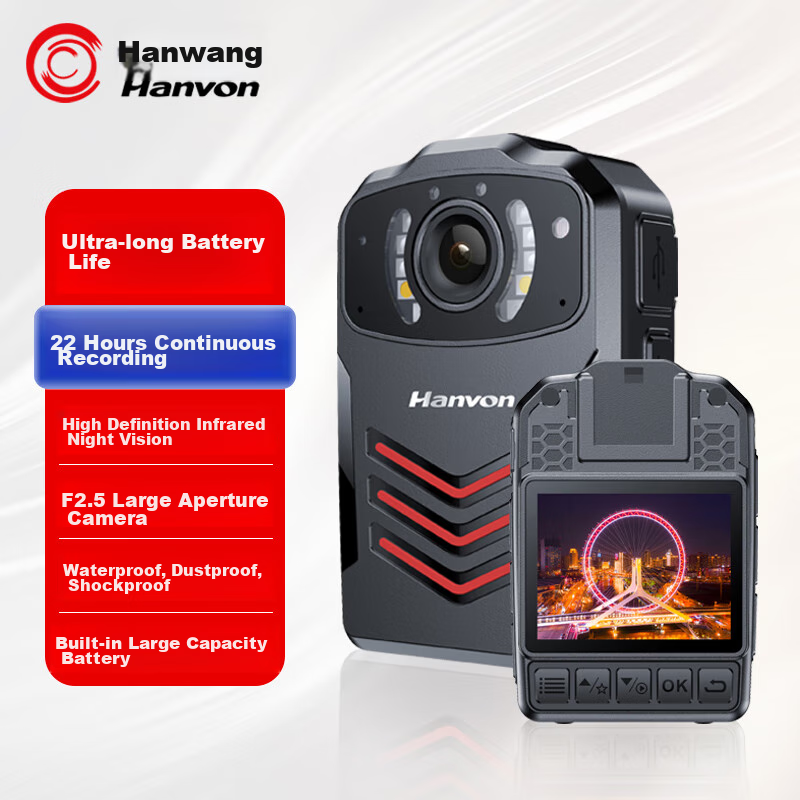 Hanvon Law Enforcement Body Camera, 32GB Professional High-Definition Infrared Night Vision Mini Portable 22-Hour Ultra-Long Video Recorder K2