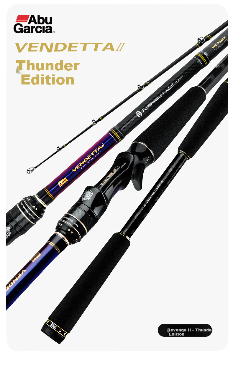 ABU GARCIA Second Generation Thunder Rod Heavy Action Black Lure Rod, 2.29 Meters [Single Rod], Gun Handle, XXH Actio 13