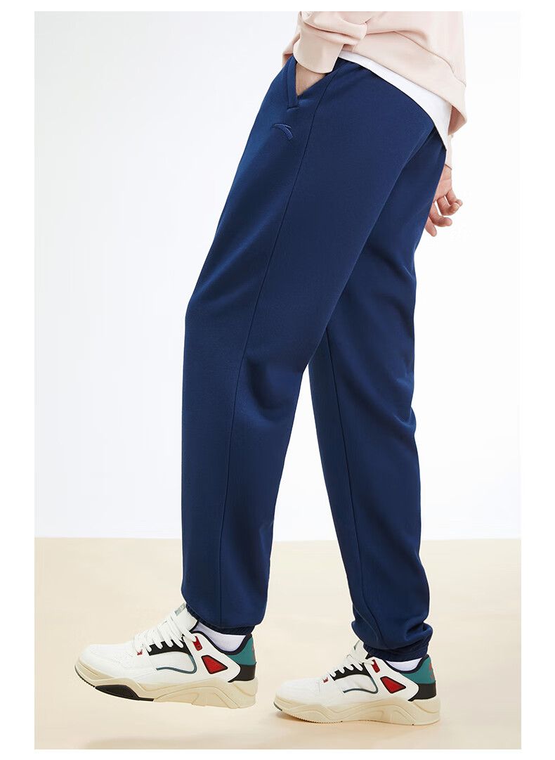 Anta Fleece-Lined Men's Straight-Leg Sweatpants Knitted Outdoor Running Warm Casual Pants for Men 64