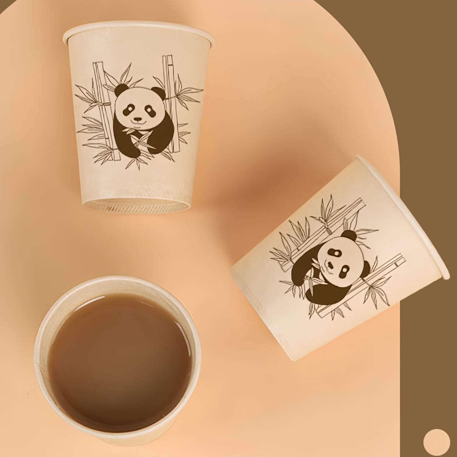 MENGTING Milk Tea Cup Coffee Cup Disposable Thickened Natural Bamboo Fiber Paper Cup 800 Pieces