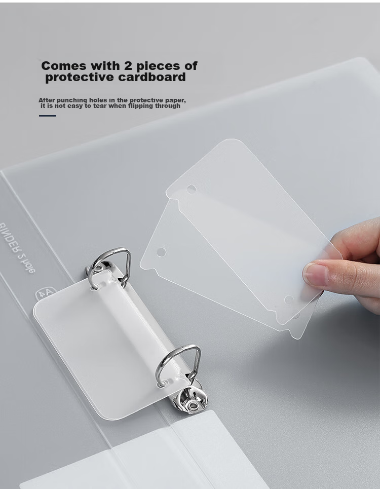 COMIX Two-Hole File Folder, 2-Hole Loose-Leaf Punch A4 File Folder, D-Type Two-Hole, 1 Piece, 25mm A4, Transparent A5625 5
