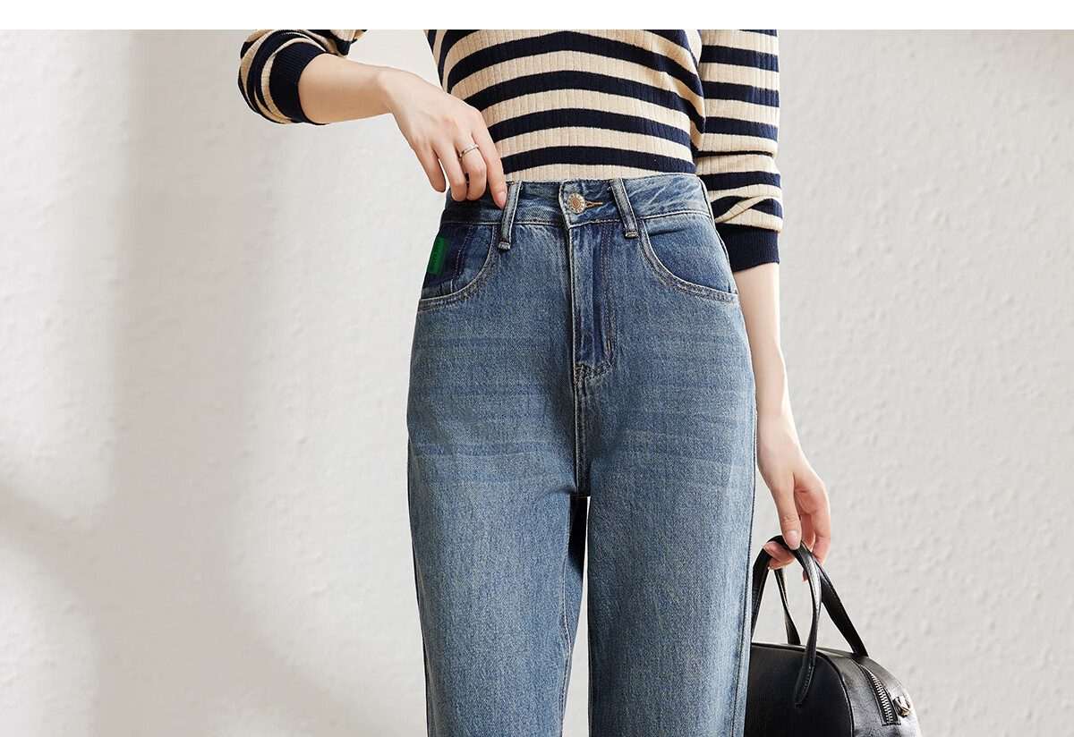 YUZHAOLIN Women's Straight-Leg Jeans Loose Casual Wide-Leg High-Waist Floor-Length Pants Y143N1010 7
