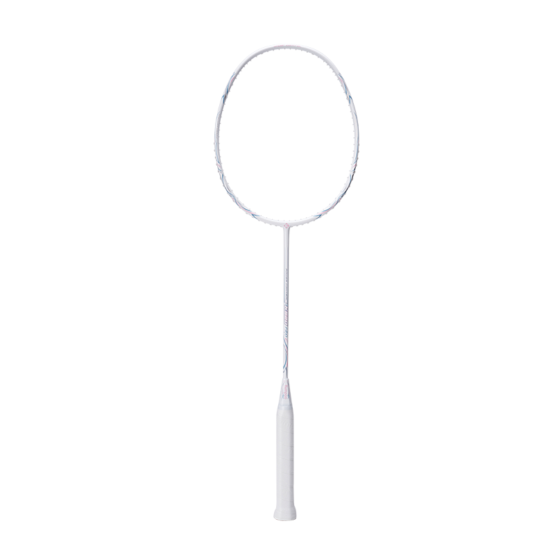 KUMPOO Badminton Racket, Full Carbon Ultra-Light, for Beginners, K520 Upgraded Version Xunfeng K520 PRO, White/light Pink, Gift Box Packaging