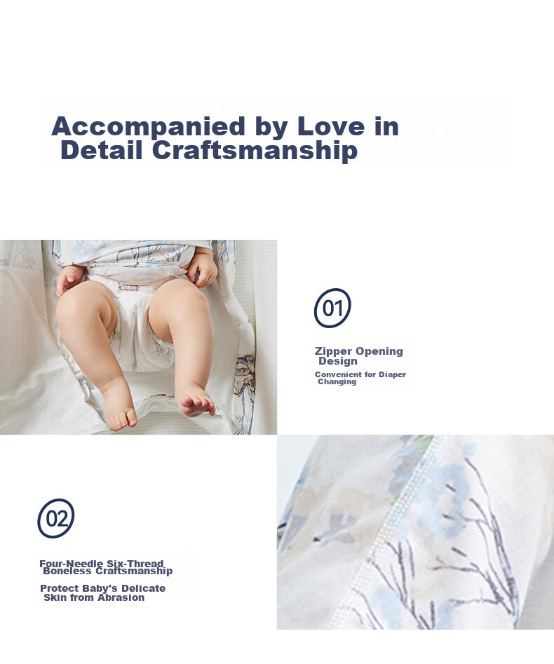 DOMIAMIA Baby Sleeping Bag, Anti-Startle Wrap, Double-Layer Pure Cotton, Newborn NB Size, Suitable for All Seasons 22