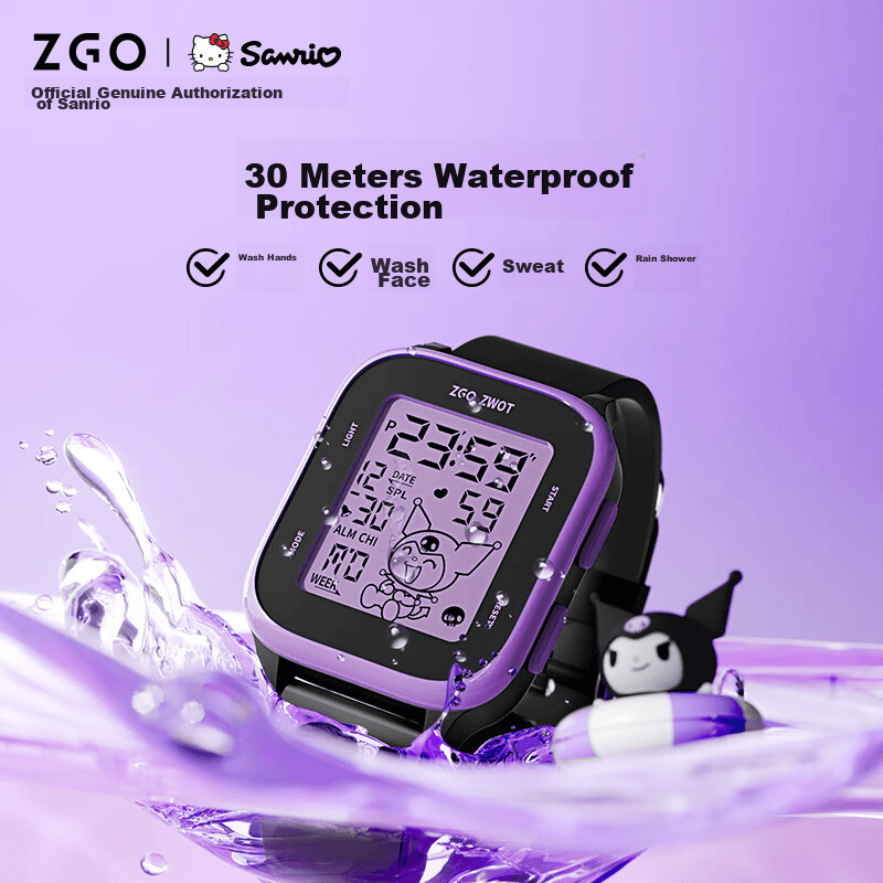 正港（ZGO）三丽鸥 儿童电子手表女孩初中小学生手表6-12岁生日礼物女 878