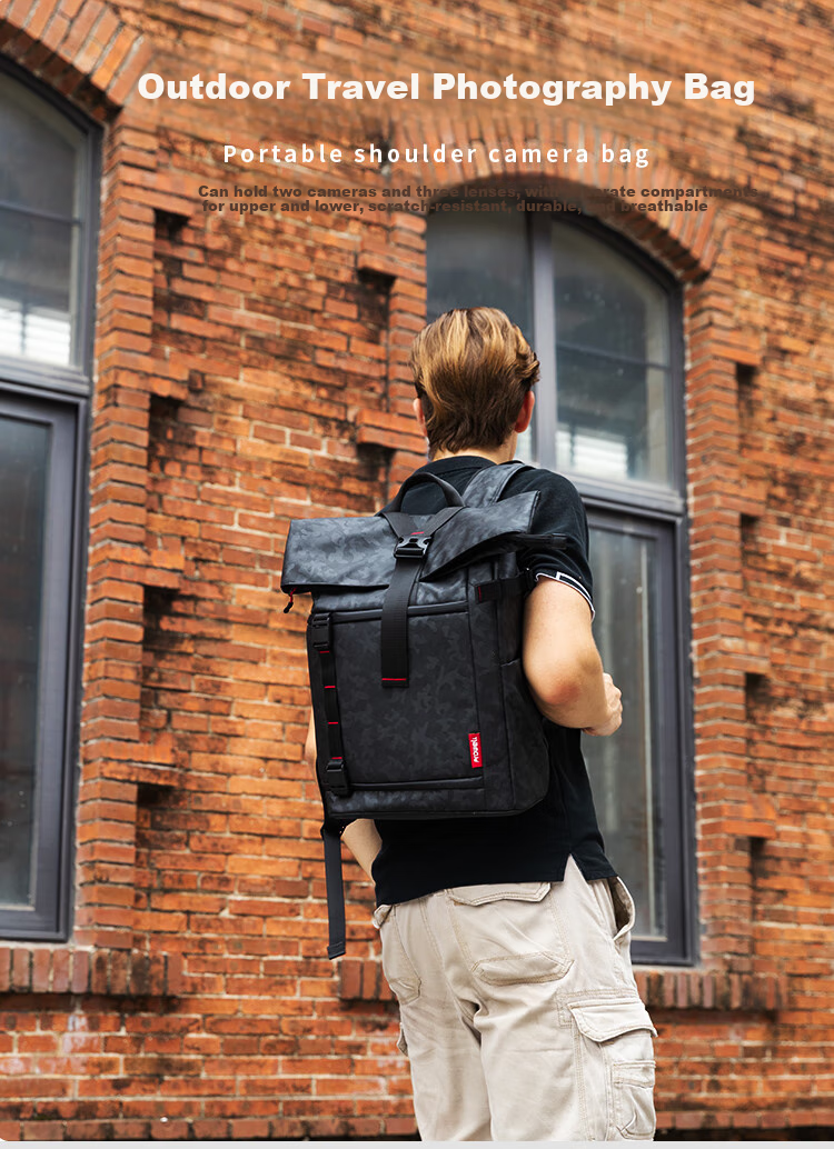 Pulewei Camera Backpack, Multifunctional Professional DSLR Photography Bag, Outdoor Hiking Large Capacity Portable Multi-Functional Lens Backpack 1
