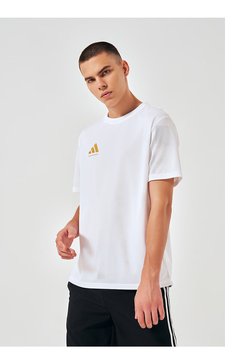 Adidas Men's Short-Sleeve T-Shirt, Summer Sports, Skin-Friendly, Breathable, Lightweight, Quick-Drying, Round Neck [Quick-Dry Version], Dark Gray, Size M 12
