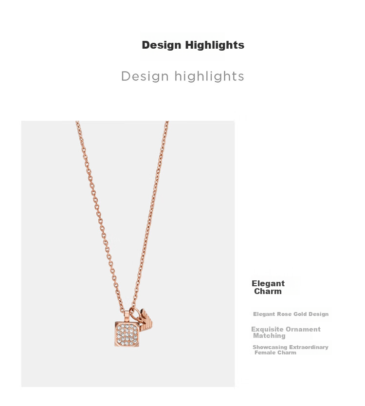 EMPORIO ARMANI Women's Necklace, Magic Cube Logo Series, Birthday Gift for Girlfriend, EGS3084221 3
