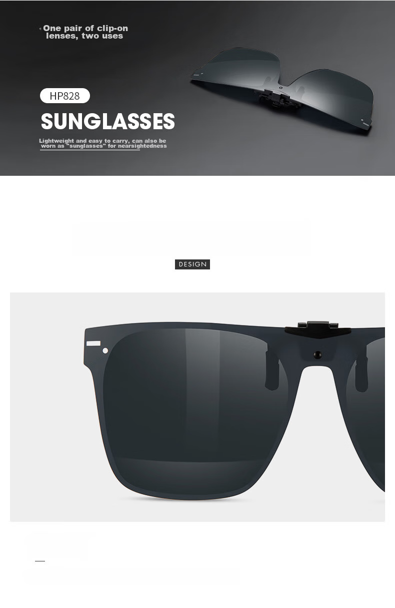 HELEN KELLER Eyeglass Clip, Fashionable Polarized Clip for Men And Women, Specialized Driving Sunglasses Clip HP828C2 3