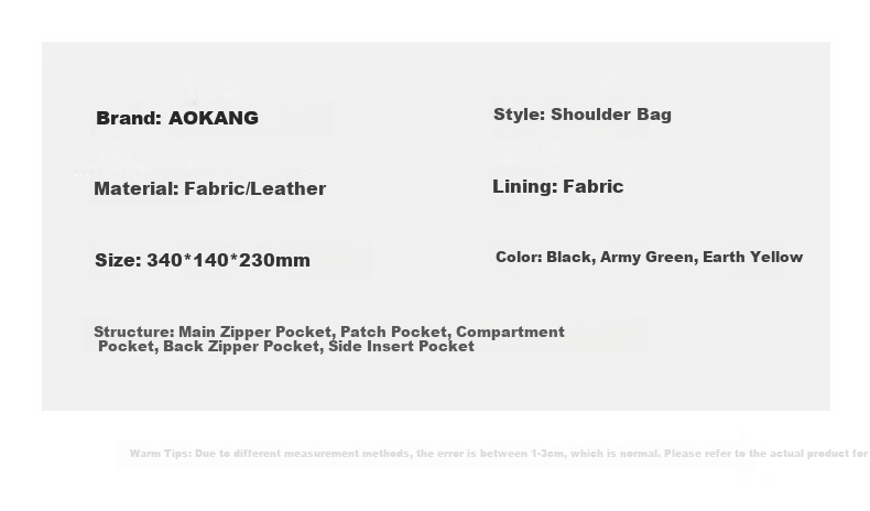 Aokang City Outdoor Crossbody Bag for Men, Large Capacity Messenger Bag, Shoulder Bag, Commuter Bag, Birthday Gift for Husband 3