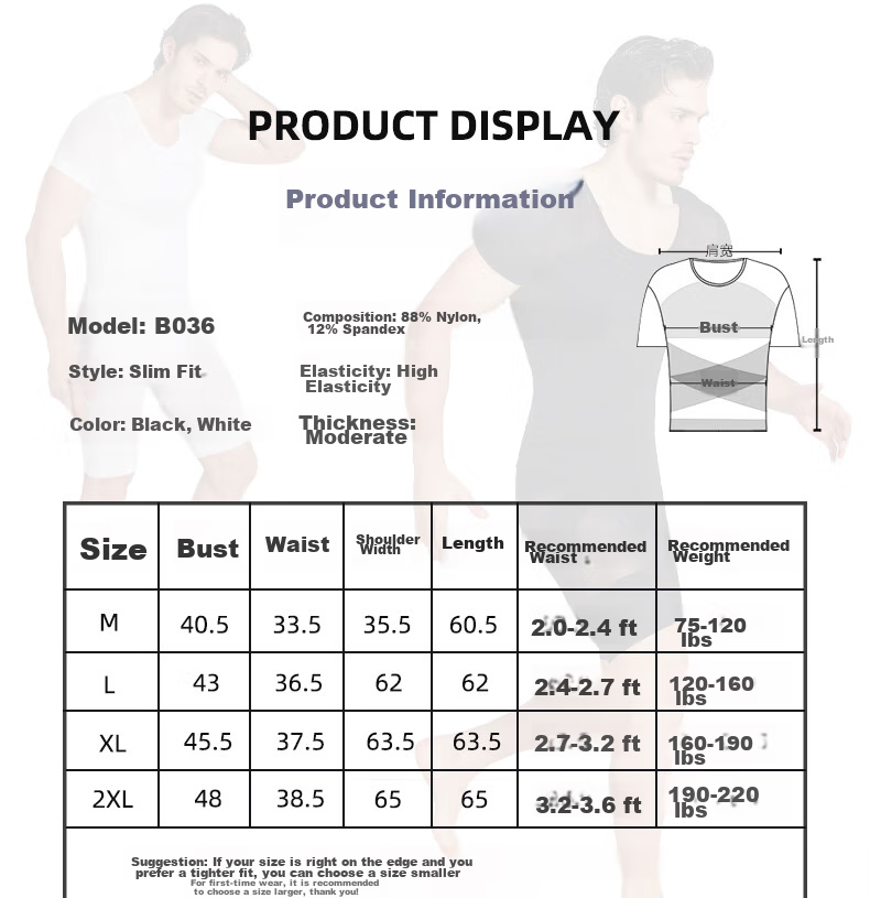 LangSha Men's Short Sleeve Shapewear Shirt, Tummy Control, Beer Belly Reduction, Thin Breathable, Tight-Fitting Men's Body Shaper, High Elasticity, Chest Compression, Shoulder Expansio 16