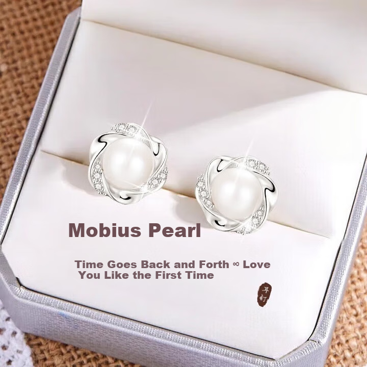 GLTEN Mobius Pearl Silver Stud Earrings for Women, Luxury New Style Birthday Gift for Girlfriend Or Wife on May 20