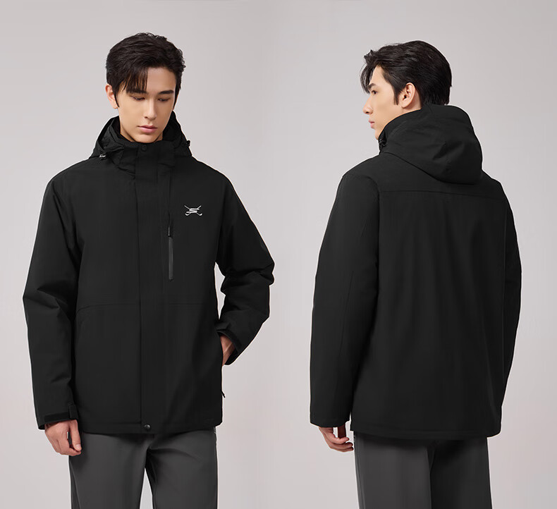 Skechers Men's 3-in-1 Goose Down Jacket 2025 Winter New Casual Warm Sports Outdoor Waterproof Winter Coat 4