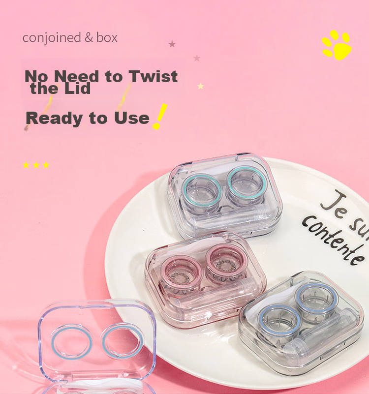 JAJALIN Contact Lens Case, Storage Box, Transparent, No Lid, Portable, Simple Minimalist Style, High-End Feel, for Insertion And Removal of Contact Lenses, Care Case 1