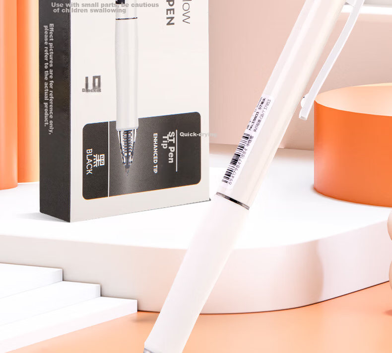 Deli Retractable Exam Pen for Beginners, Stylish ST Tip, Student Exam-Specific Gel Pen, Quick-Drying Smooth Writing, Black 0.5mm, 5 Pens/Box, 33803 for College Entrance Exams 2