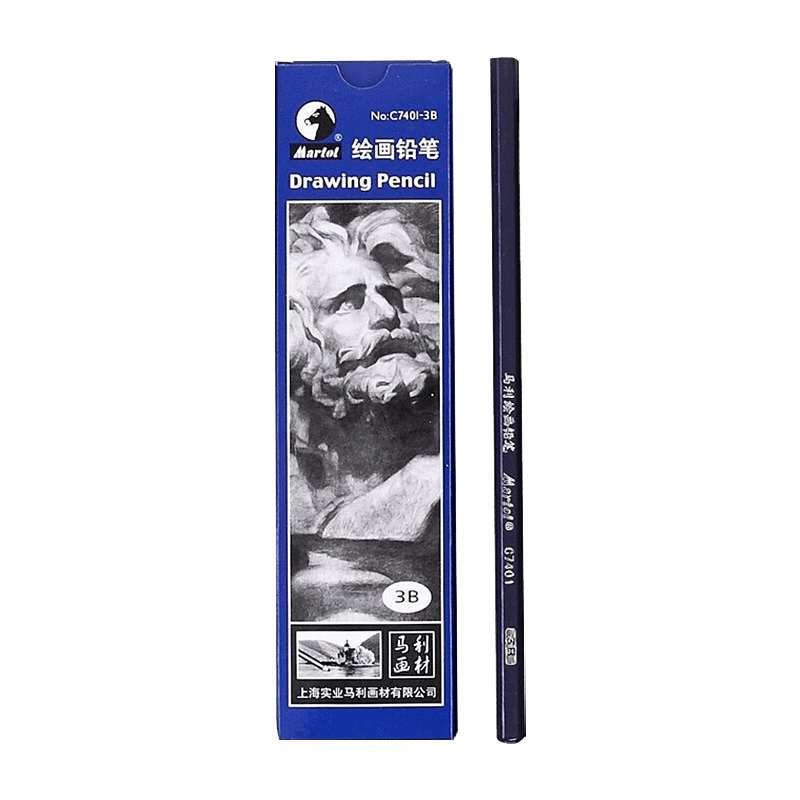 Marie's 3B Drawing Pencils, 12-Pack, Sketching And Drawing Pencils for Exams, Hexagonal Wooden Shaft Charcoal Pencils, Student Beginner Exam-Specific Art Drawing C7401 Sketching Pencils