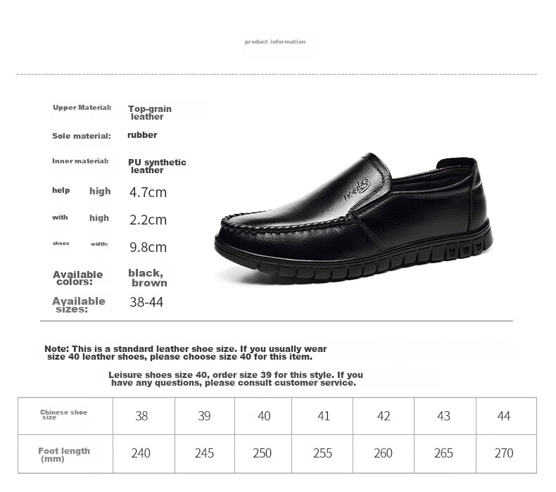 MEXICAN Business Casual Shoes Men's Top-Grain Leather Shoes Formal Slip-On Derby Shoes for Men 8283 Black Size 40 20