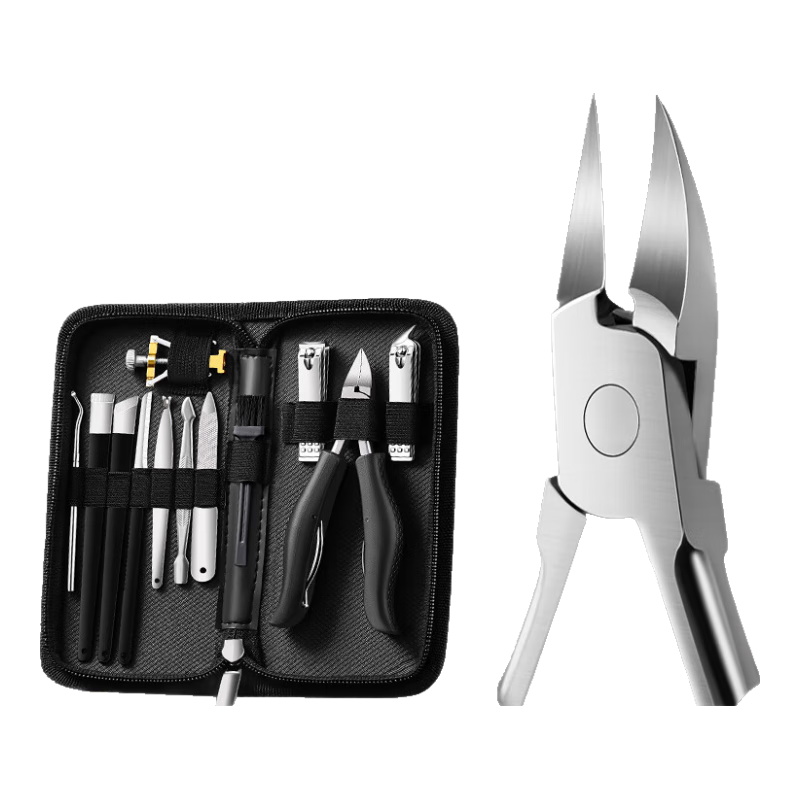 Creative Art Deyi Jiaogou Specialized Nail Clipper Set, Pedicure Tools, Nail Pick, Nail Scissors, Eagle Beak Pliers, Pointed Tip, 12 Pieces