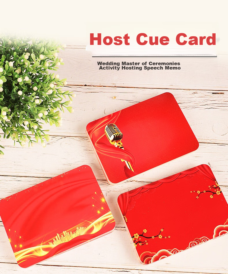 Geshan Host Large Speech Cards for Annual Meetings 2025, New Year's Eve Party, Wedding, Red Host Performance Cards, Universal Host Cards for Events And Parties, 30 Pieces 1